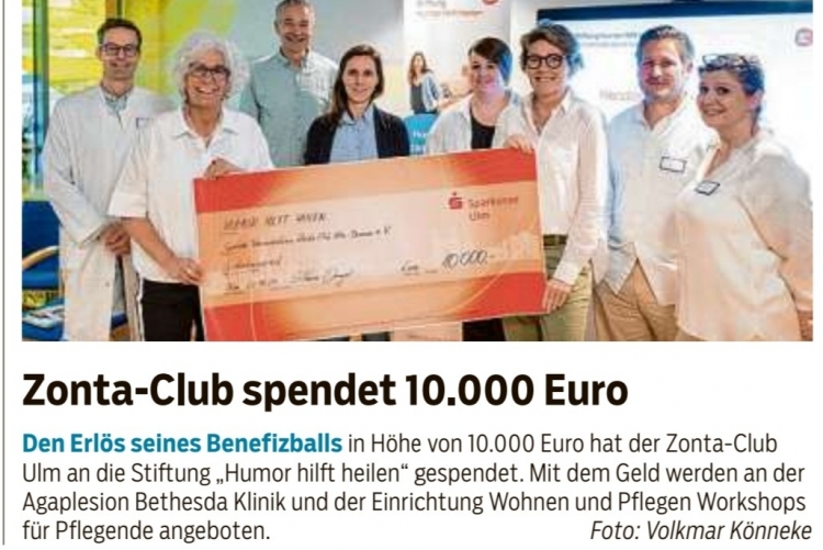 Zonta-Club spendet 10.000 Euro